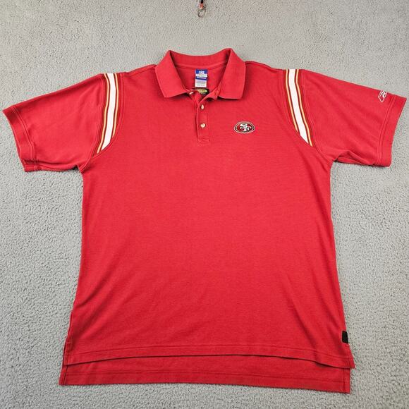 San Francisco‎ 49ers Polo Men's XL Red Reebok NFL Football Sportswear Shirt - Picture 1 of 10
